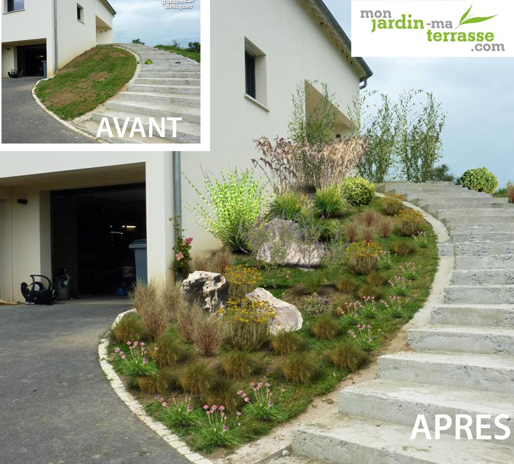 design garden entrance slope