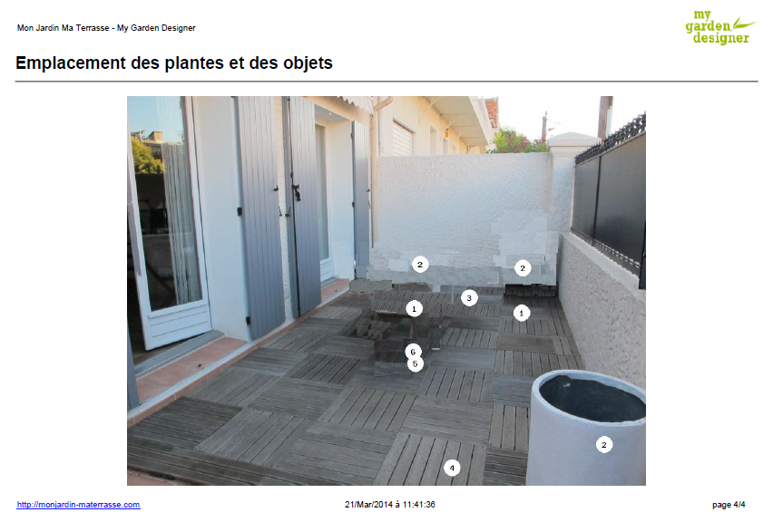 plan de terrasse avec emplacement