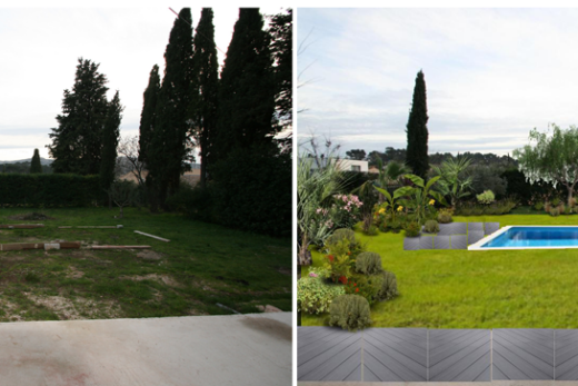 Intégration d&#8217;une piscine et aménagement d&#8217;un Jardin Méditerranéo-provençal contemporain