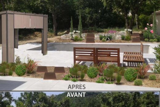 Aménager autour de la piscine un espace jardin sec méditerranéen