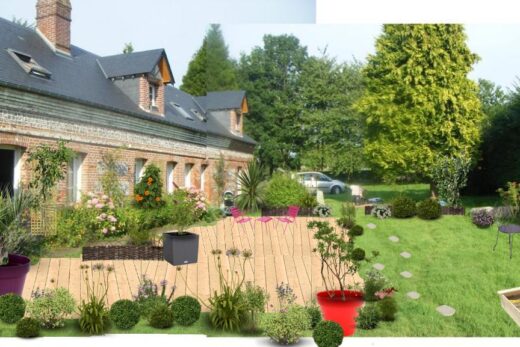 Aménagement Paysager du jour : une longère Normande et sa terrasse au naturel