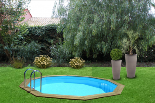 Aménagement paysager du jour : une piscine contemporaine enterrée dans un petit jardin